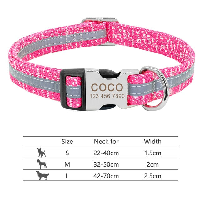 Personalised Reflective Dog Collar