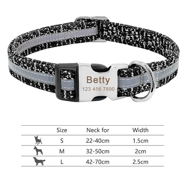 Personalised Reflective Dog Collar