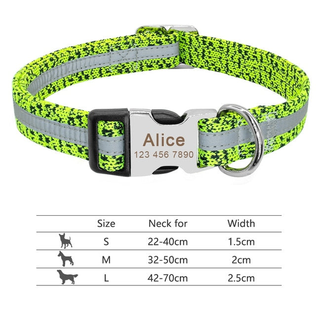 Personalised Reflective Dog Collar